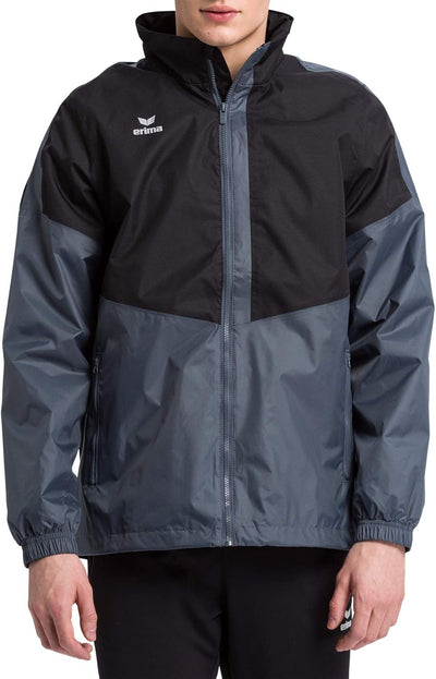Erima Unisex Squad Allwetter Jacke, Schwarz/Slate Grey