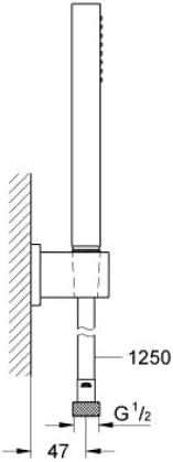 GROHE Euphoria Cube Stick Brausen und Duschsysteme (Wandhalterset 1 Strahlart) chrom, 27702000 ohne