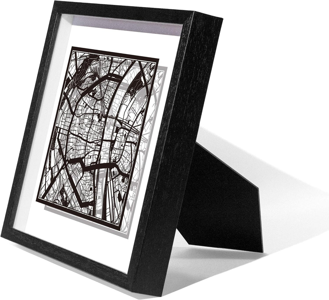 O3 DESIGN STUDIO - Marco de Papel para mapas, 22,8 x 22,8 cm, en Caja de Regalo, Fondo, autocambiant