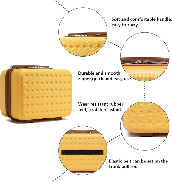 KONO Kosmetikkoffer Schminkkoffer Koffer Beauty Case 31 x 22 x 18 cm,Gelb Gelb Beauty Case (31 cm),