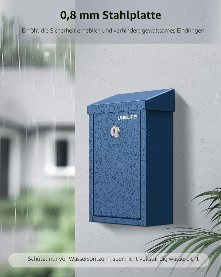 Uniclife Schlüsselbox für Aussenbereich Metall Spendenbox mit Zahlenschloss Sicherer Briefkasten mit