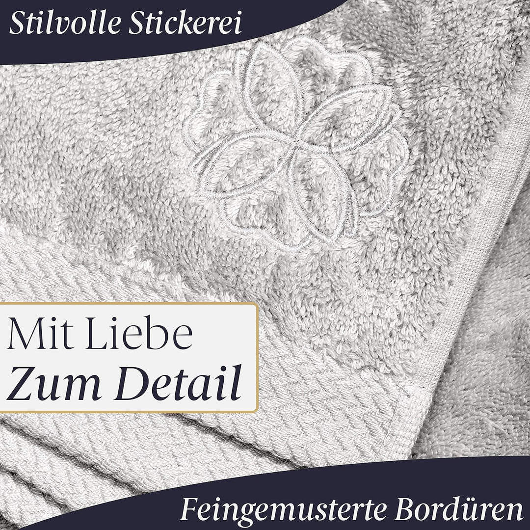 Liebenstein® Premium Handtuch Set - in hellgrau - 2 Duschtücher 70x140 cm und 2 Handtücher 50x100 cm