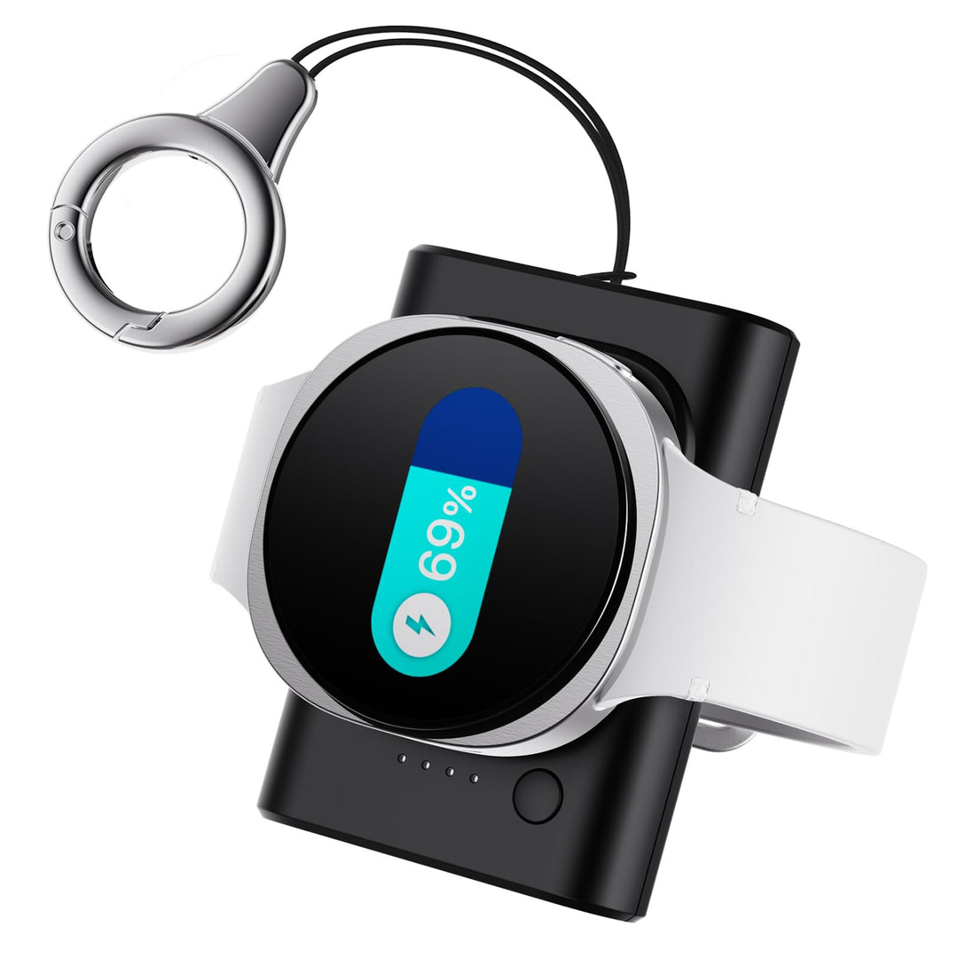 Kabelloses Ladegerät für Samsung Watch 8,1800mAh Tragbares Watch Ladestation mit Schlüsselanhänger,