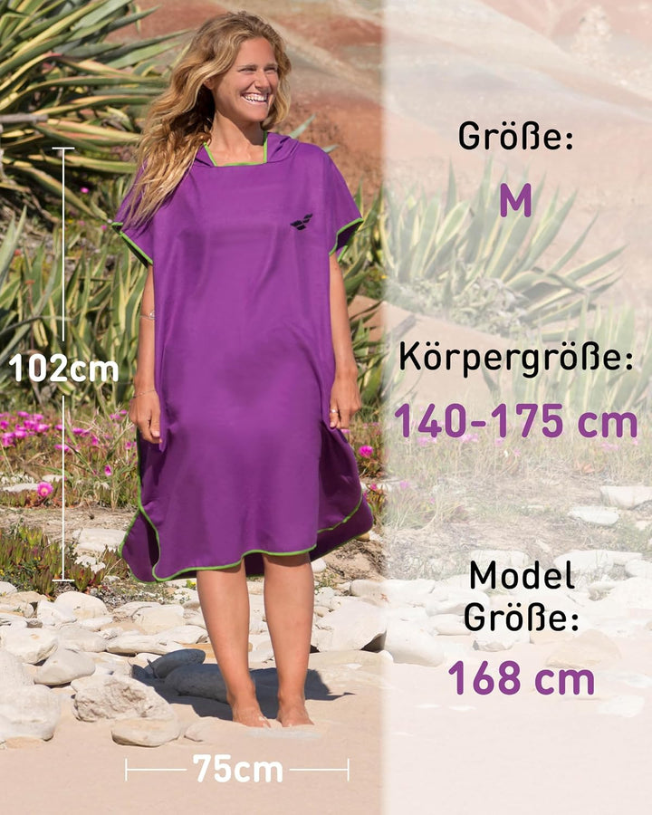 Fit-Flip Badeponcho aus Mikrofaser für Damen und Herren - schnelltrocknend, kompakt und Ultraleicht