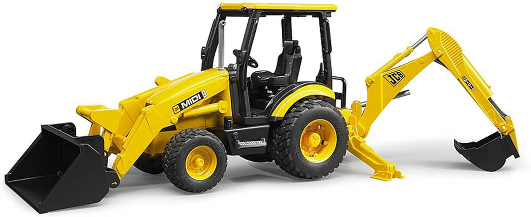 bruder 02427 - JCB MIDI CX Baggerlader - 1:16 Baustelle Baufahrzeug Löffelbagger Heckbagger Arbeiter