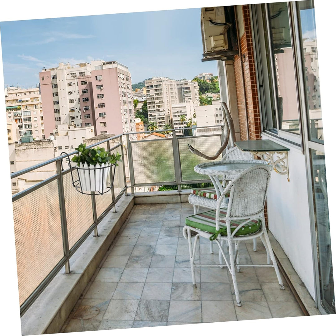 DOITOOL Braun Hängeregal Korb Balkon Hängeregal Geländer Pflanzkübel Töpfe Eisen Metall Pflanzenstän