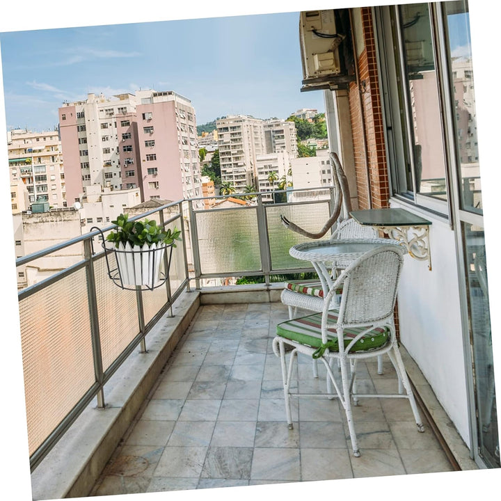 DOITOOL Braun Hängeregal Korb Balkon Hängeregal Geländer Pflanzkübel Töpfe Eisen Metall Pflanzenstän