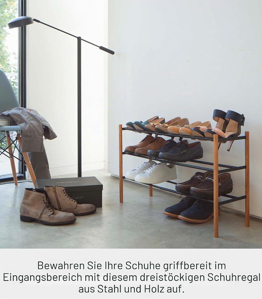 Expand. Shoe Rack - Plain - black Schwarz, Schwarz