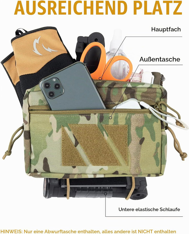 OneTigris Drop Down Pouch, PLUS1S Dump IFAK Pouch, Organizer Fronttasche für Taktische Weste Platten