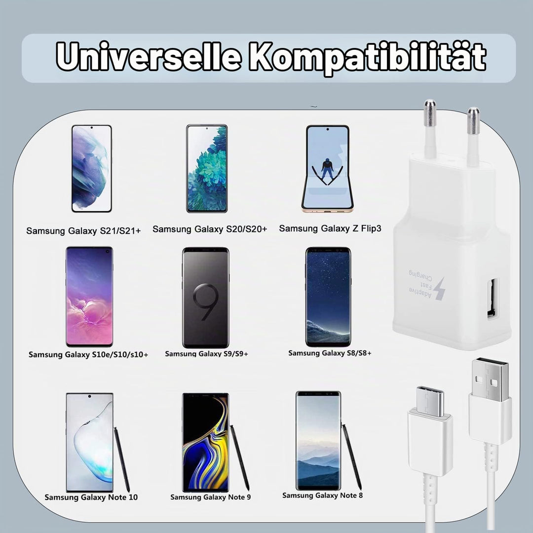 (2er Pack) USB Ladegerät mit 1,5m Ladekabel USB C Schnellladekabel Für Samsung Galaxy A16 A15 A14 A0