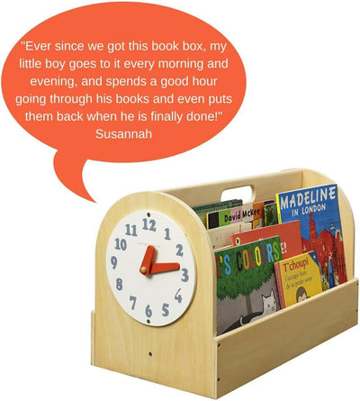 Tidy Books ® Tragbares Bücherregal Kinder, Bücherkiste Kinder, Kinderregal Natur, Montessori Materia