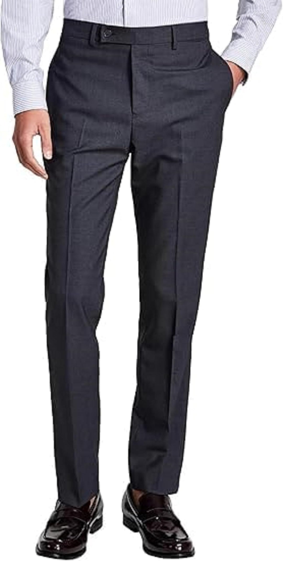 Calvin Klein Herren Slim Fit Kleid Klassische Hose 38W / 30L Grau, 38W / 30L Grau