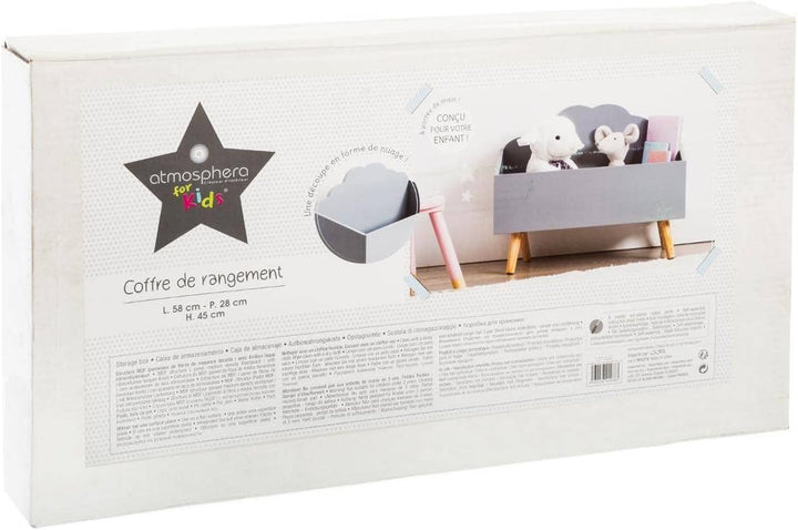 Atmosphera - Kinderbox Wolke grau - Grau L. 58 x l. 45 x H. 28 cm Grau, L. 58 x l. 45 x H. 28 cm Gra