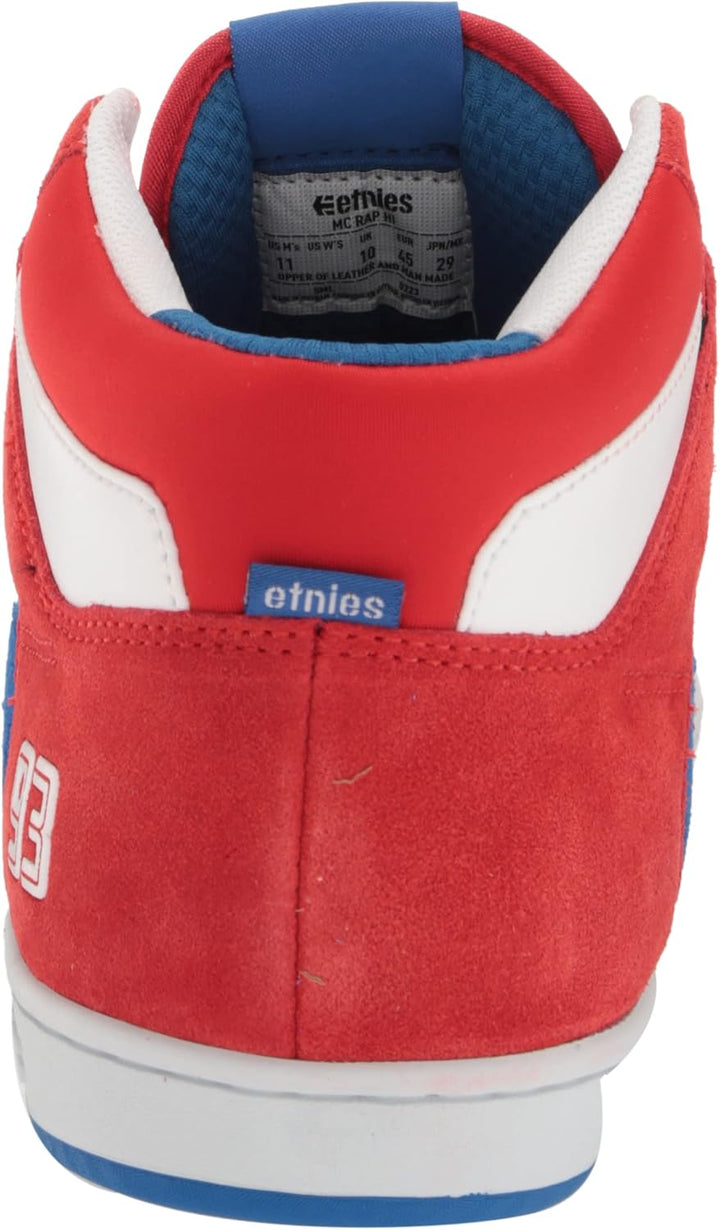 Etnies Herren Mc Rap Hi Top Skateschuh Skate-Schuh 43 EU Rot Weiss Blau, 43 EU Rot Wei&#xDF; Blau