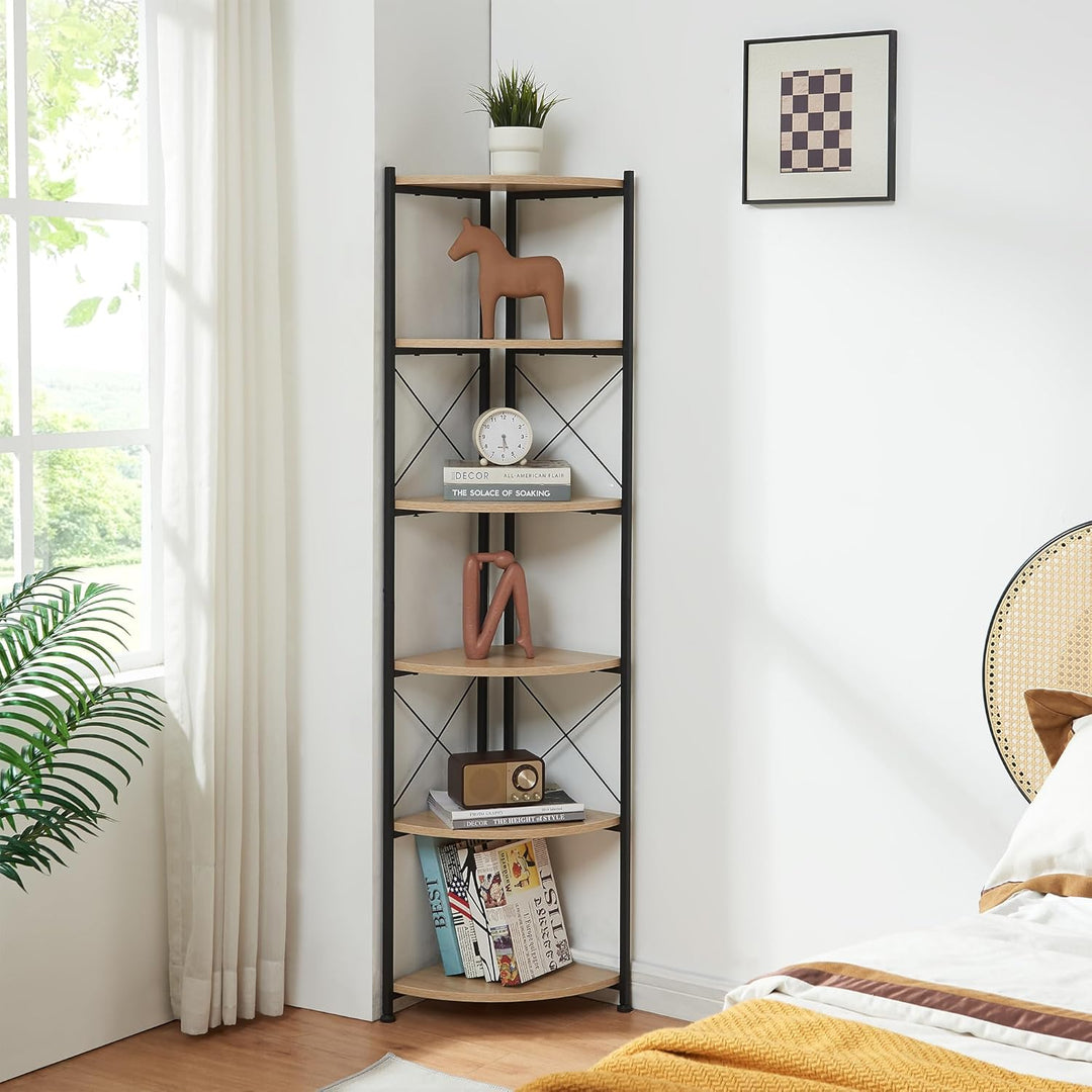 [en.casa] Pflanzregal Ulfborg Eckregal Blumenständer Winkelregal Pflanzentreppe mit 6 Ablagen 160x30