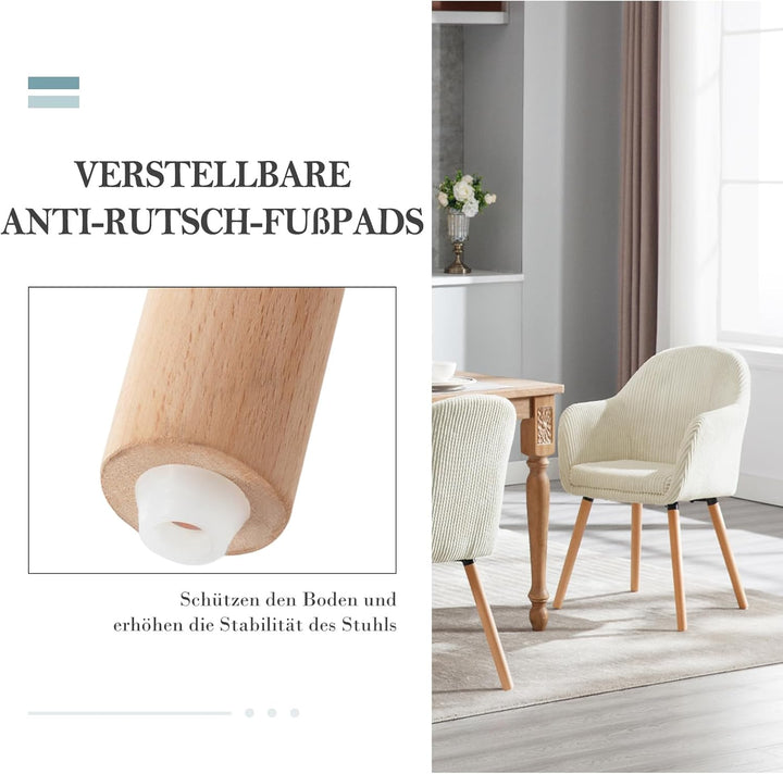 WOLTU Esszimmerstühle 4er Set, Stuhl Esszimmer Esstisch, Küchenstuhl Armlehnstuhl Polsterstuhl, Sess