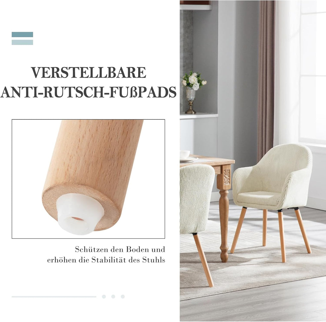 WOLTU Esszimmerstühle 2er Set, Stuhl Esszimmer Esstisch, Küchenstuhl Armlehnstuhl Polsterstuhl, Sess