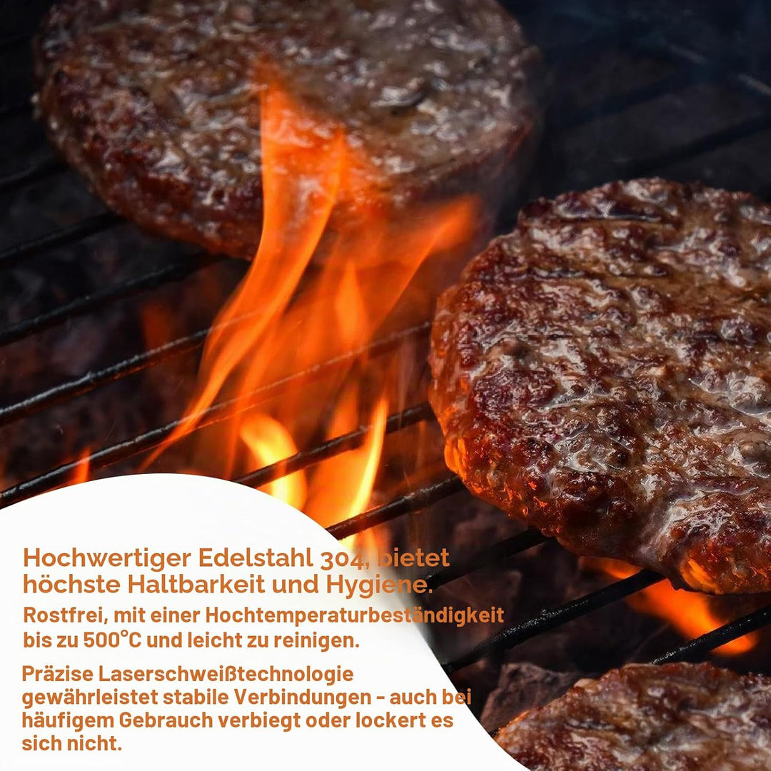 Smash Burger Set, 3-Teilig Burgerpresse Set inkl.5,5 Zoll Round Smash Burger Press &amp; Burgerglocke &amp;