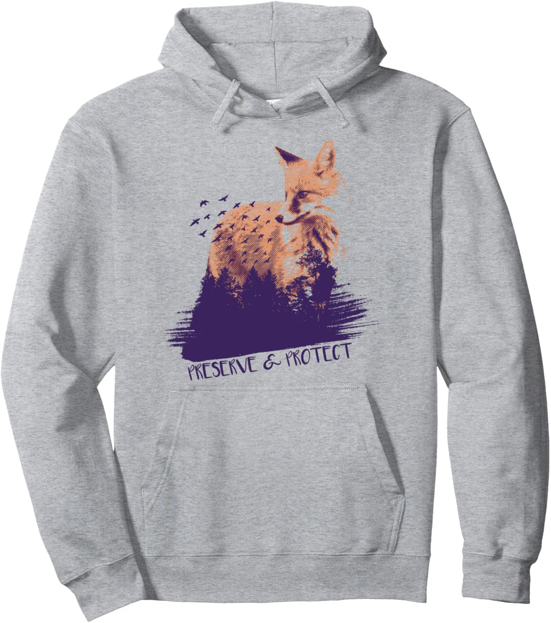 Preserve & Protect Klimaschutz Umweltschutz Fuchs Pullover Hoodie