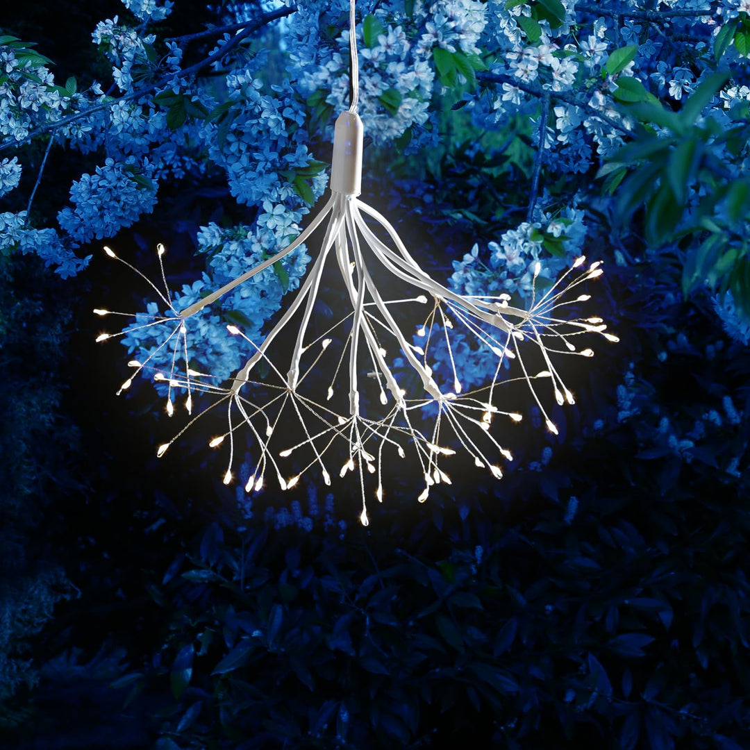 LED Feuerwerk Leuchte hängender Polarstern Pusteblume Firework 100 LED 25cm 8 Modi Fernbedienung für