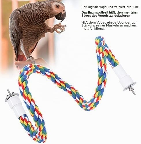 Bird Chew Rope, 2 Stück Bunt Gefärbte Vogel Barsch Stand Baumwolle Vogel Leiter Spielzeug Vogelkäfig