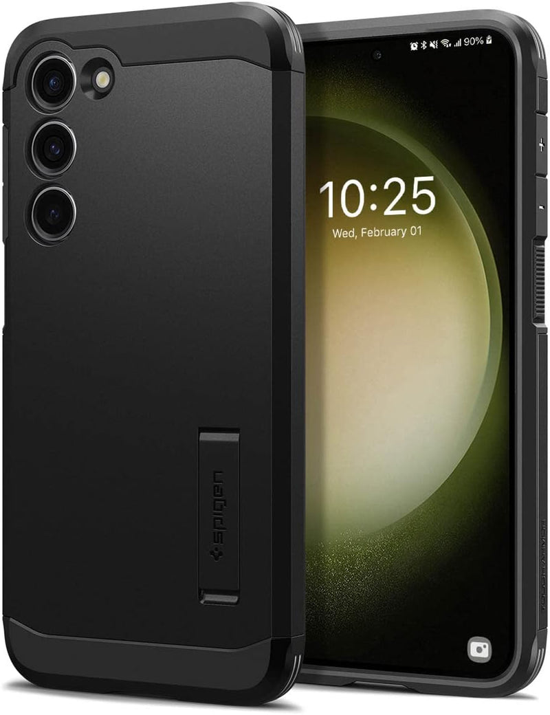 Spigen Tough Armor Hülle Kompatibel mit Samsung Galaxy S23 5G -Black S23 Schwarz, S23 Schwarz