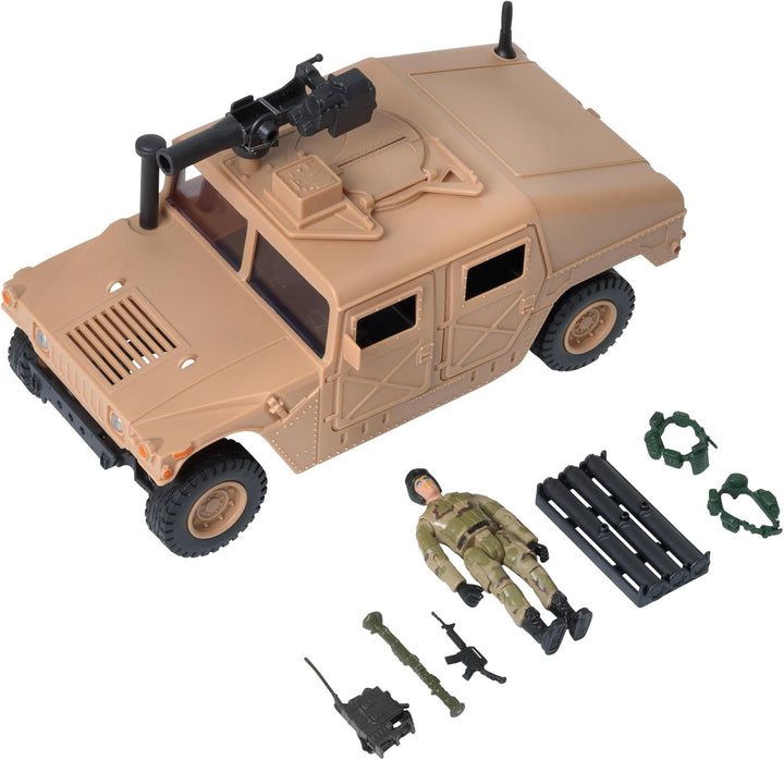 Peterkin World Peacekeeper Wüstenhumvee mit Militärfiguren und Zubehör, Massstab 1:18, Actionfiguren