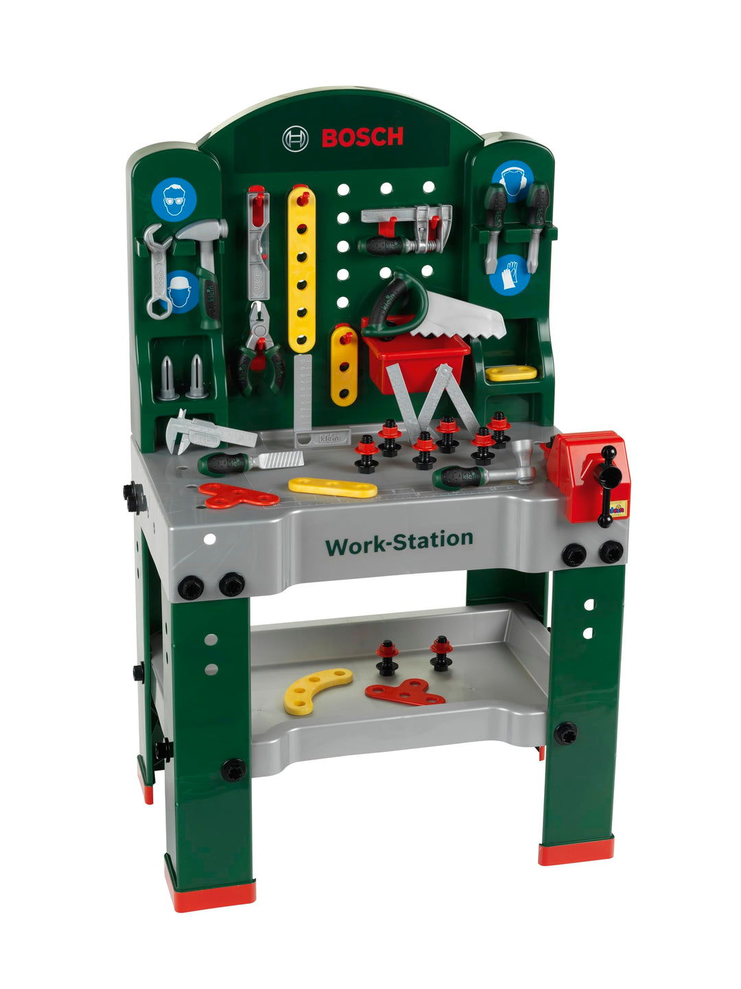 Theo Klein 8580 Bosch Work-Station | 44-teilig | Werkbank inkl. Arbeitssplatte mit Lernfunktion | Ma