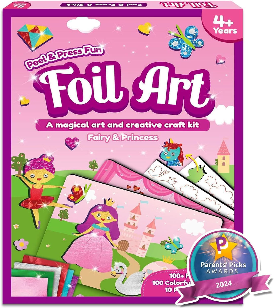 ZMLM Kunst Bastelaktivität Kinder, Folienspass Einhörner Prinzessinnen Sticker Bastelkoffer DIY Färb