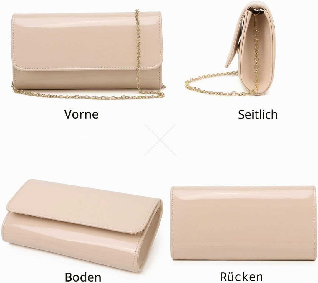 Patent Leather Envelope Clutch Womens Evening Handbag Stylish Shoulder Bag Purse for Christmas Weddi