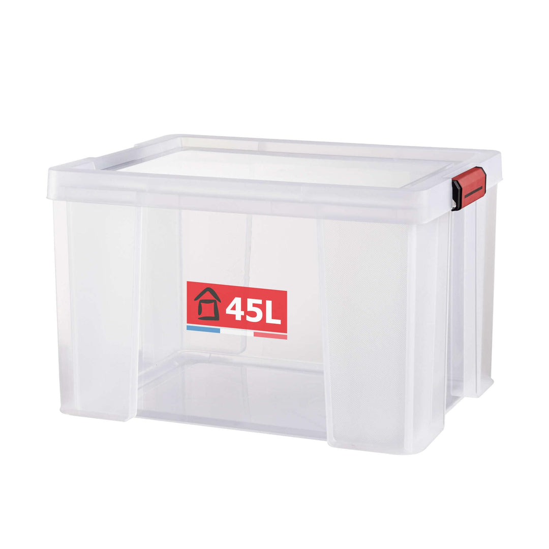 Sundis 4501001 Clip 'n' store Aufbewahrungsbox mit Deckel Kunststoff transparent 50 x 39 x 32,5 cm 4