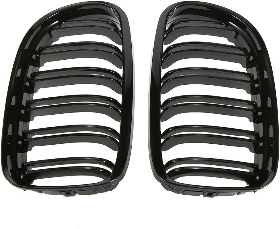 Ricoy Kfz-Kühlergrill mit Doppellamellen, glänzend, schwarz