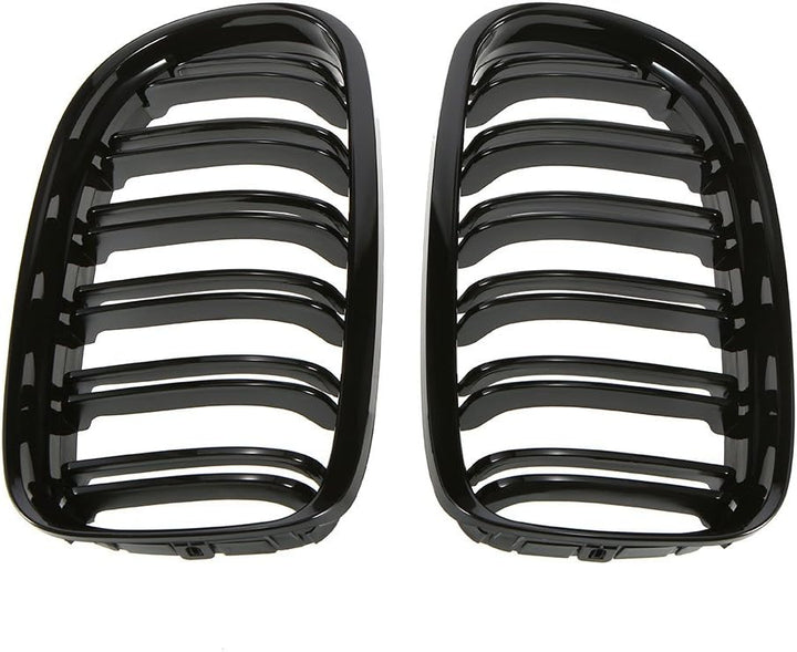 Ricoy Kfz-Kühlergrill mit Doppellamellen, glänzend, schwarz