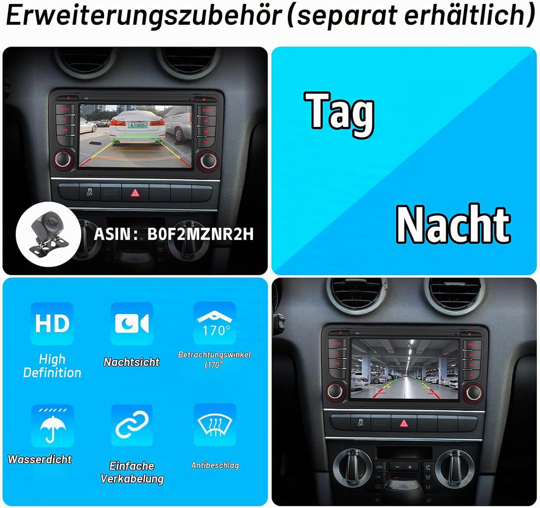Autoradio kompatibles für Audi A3 S3 RS3 2003-2012 mit Wireless CarPlay und Android Auto,Car Radio m