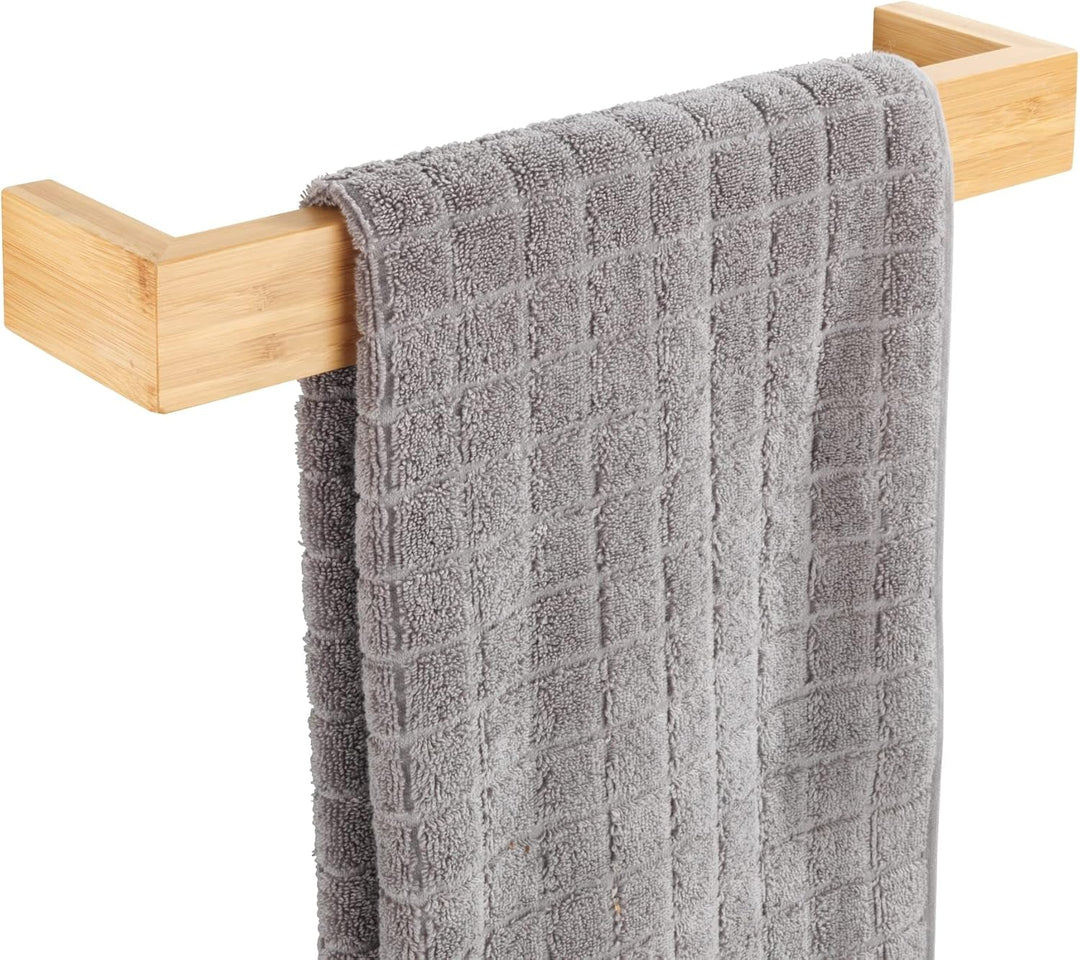 WENKO Handtuchstange Mod. Bambusa, Handtuchhalter aus Bambus, Moderne Wanddekoration, Aufhängung für
