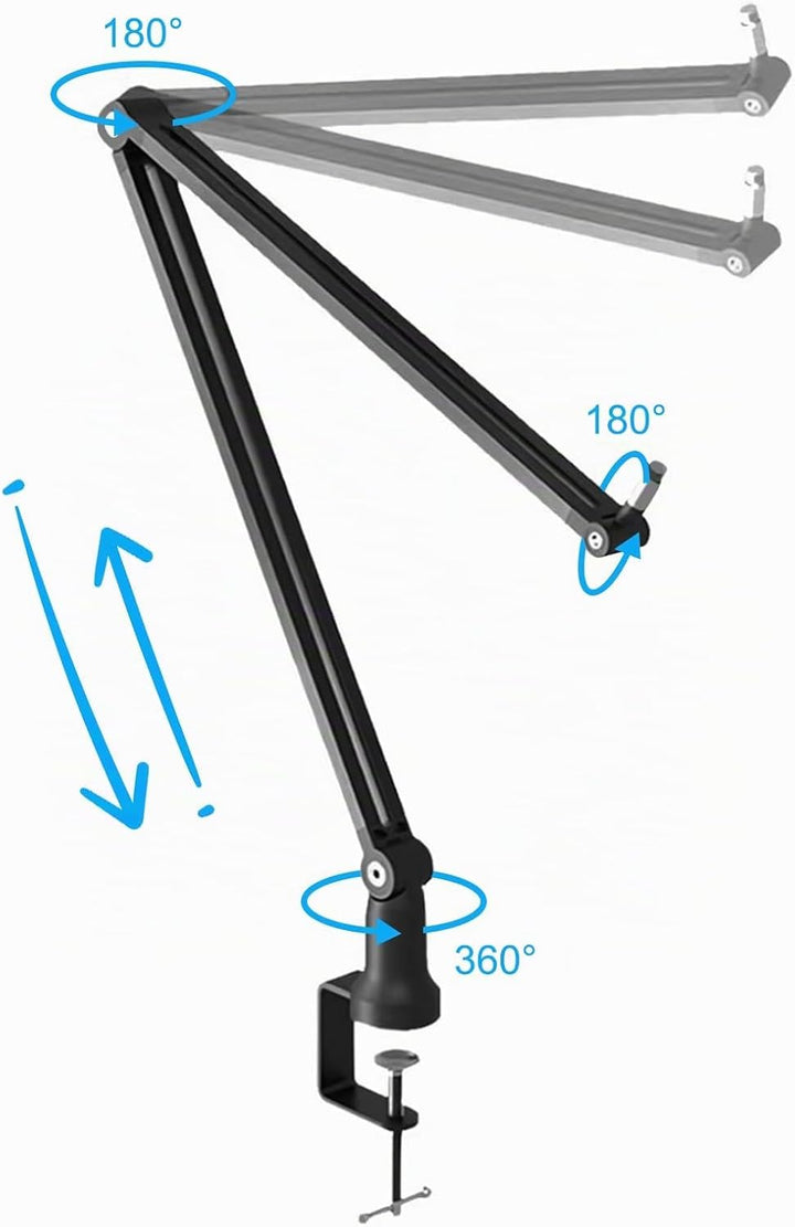 Einstellbar Mikrofon Arm, Professionell Mikrofonständer, Mikrofon Ständer, Mikrofonarm Boom Arm, für