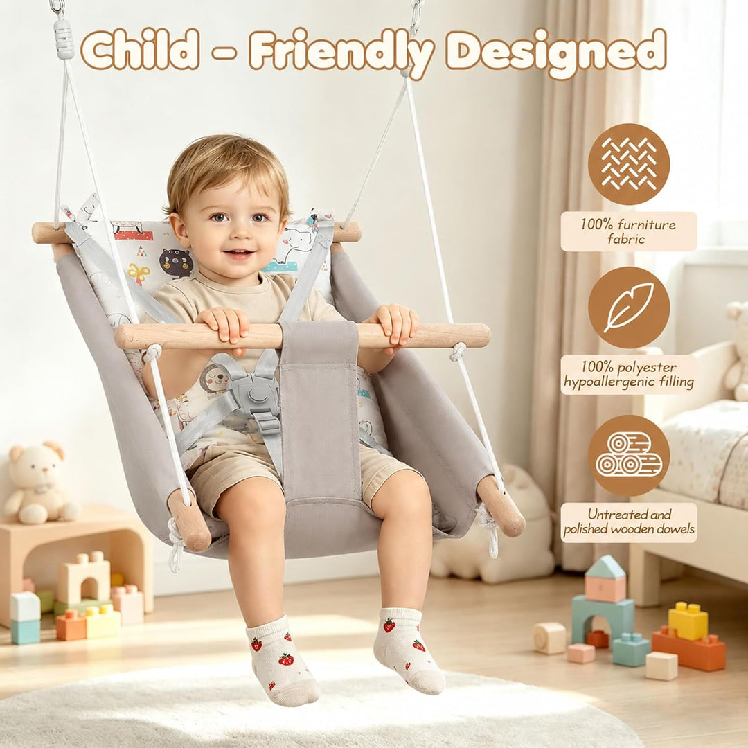 Babyschaukel Kinderschaukel, Baby Schaukel Indoor für Babys ab 6 Monaten und Kleinkinder bis 3+ Jahr