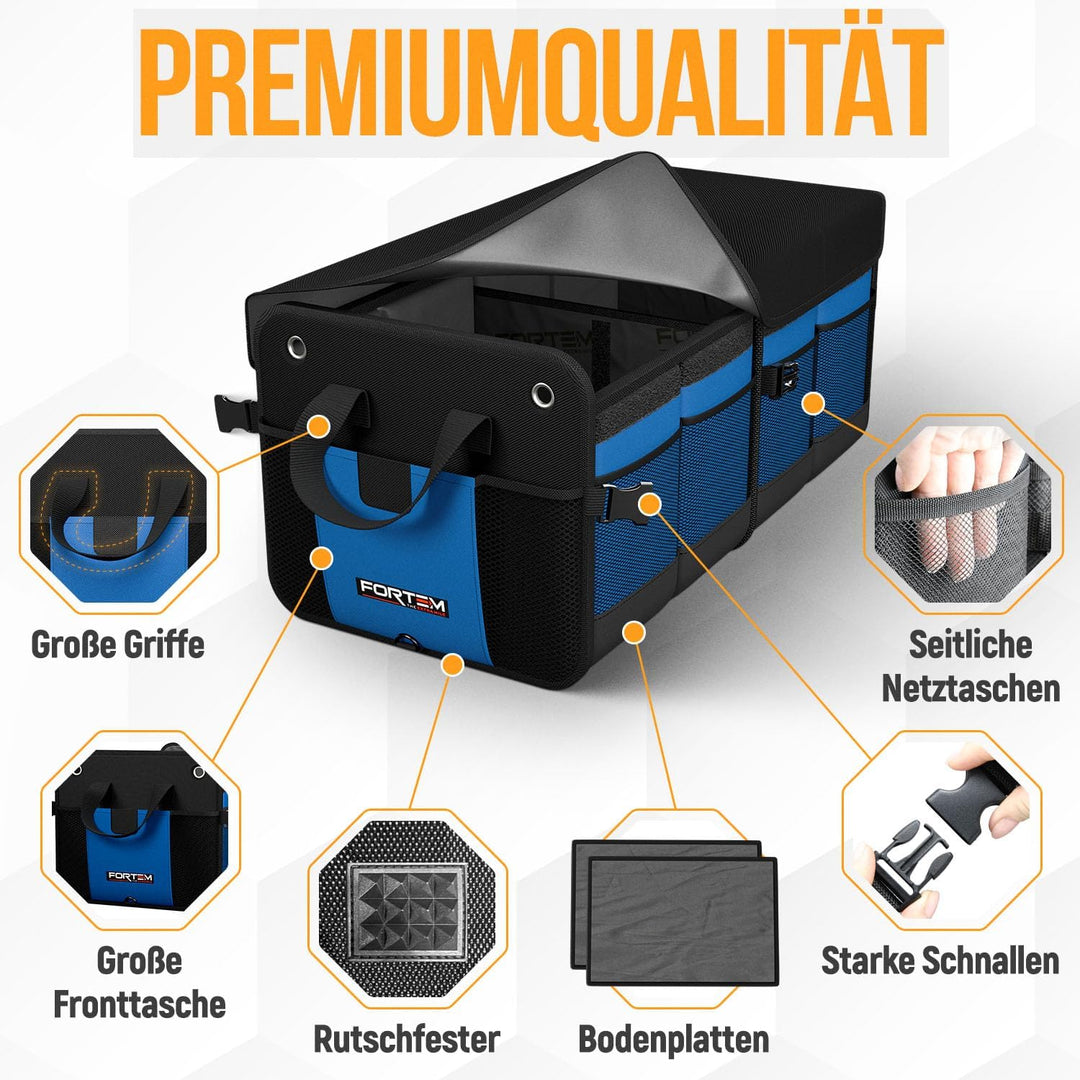 FORTEM Kofferraum Organizer, Kofferraumtasche, Zusammenklappbarer Auto Organizer Kofferraum mit Fäch