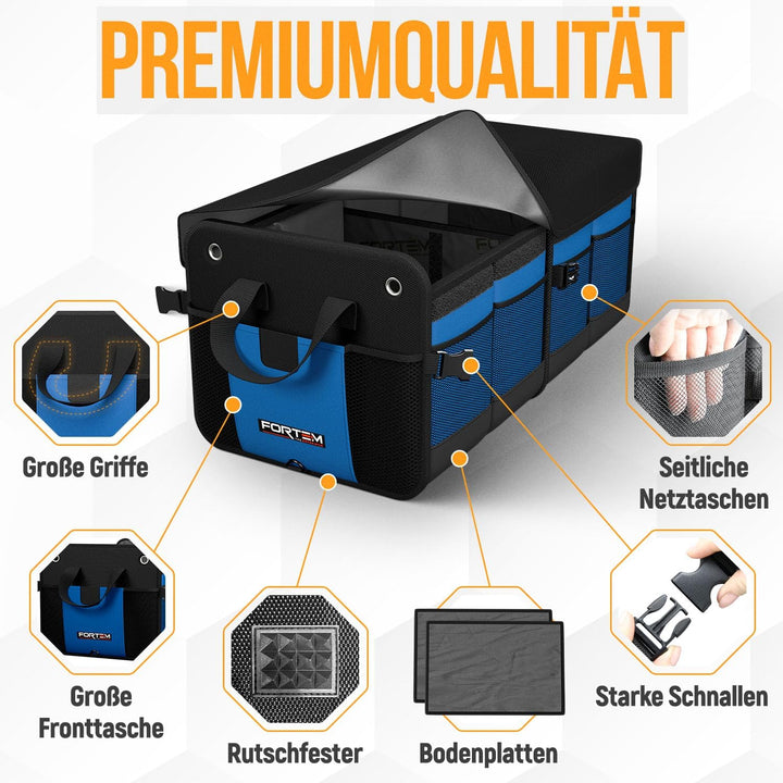 FORTEM Kofferraum Organizer, Kofferraumtasche, Zusammenklappbarer Auto Organizer Kofferraum mit Fäch