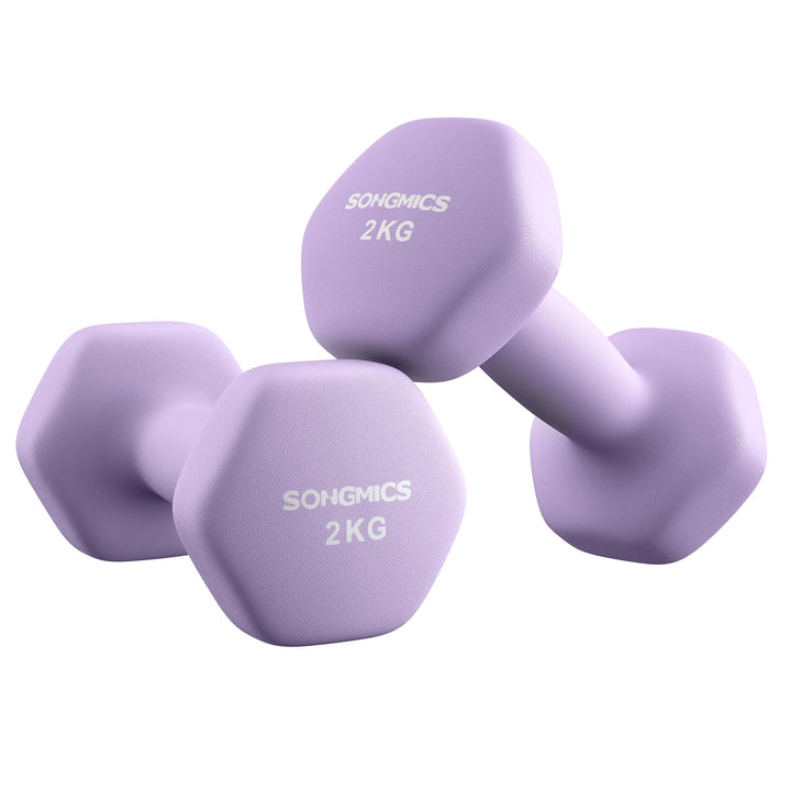 SONGMICS 2 Stück Hexagon Hanteln mit Neoprenbeschichtung für Krafttraining, Fitness, Zuhause 2 x 2 k