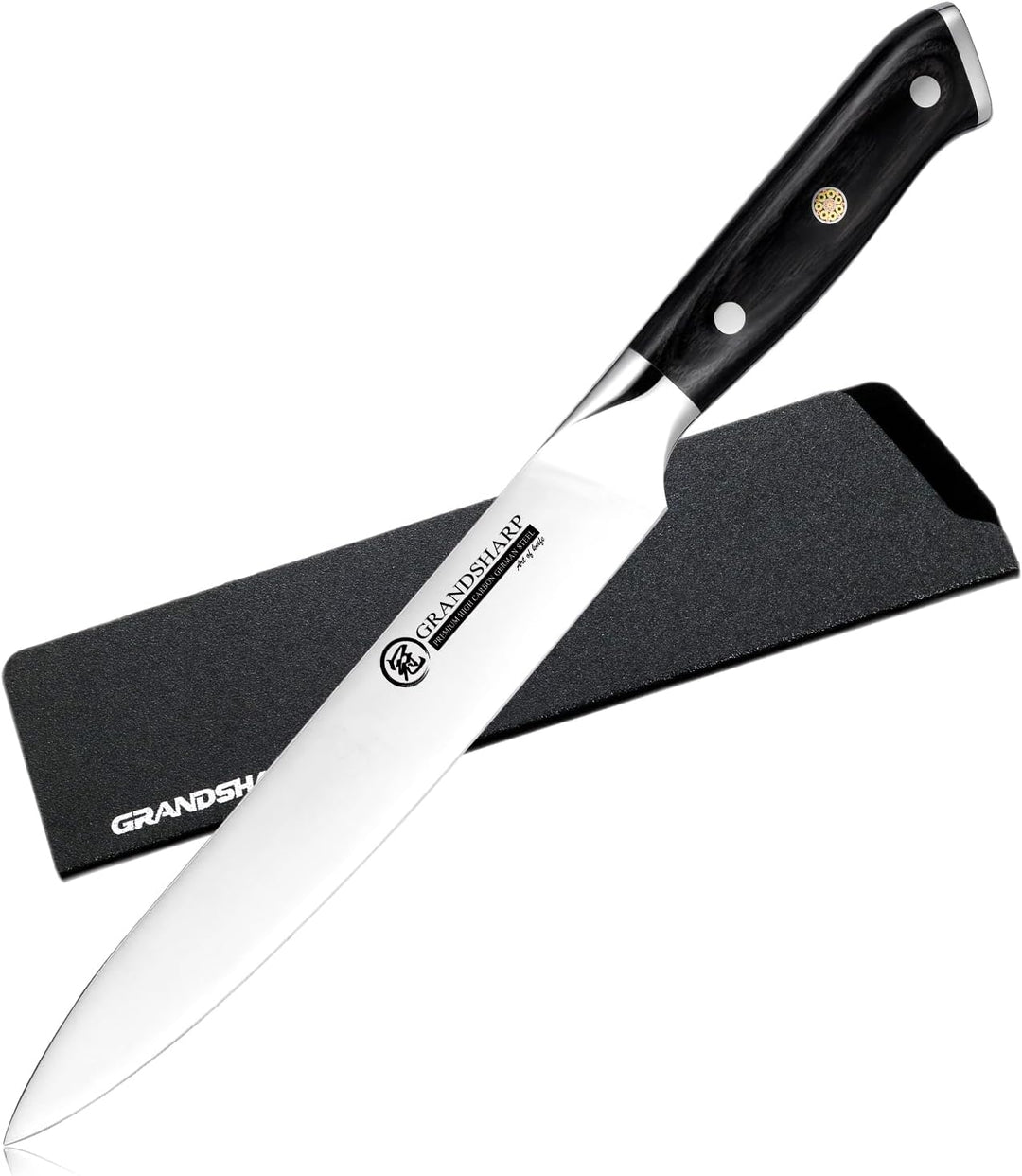 GRAND SHARP Chefmesser, Scharf Fleischmesser Kochmesser 20cm, Profi Messer Küchenmesser aus Hochwert