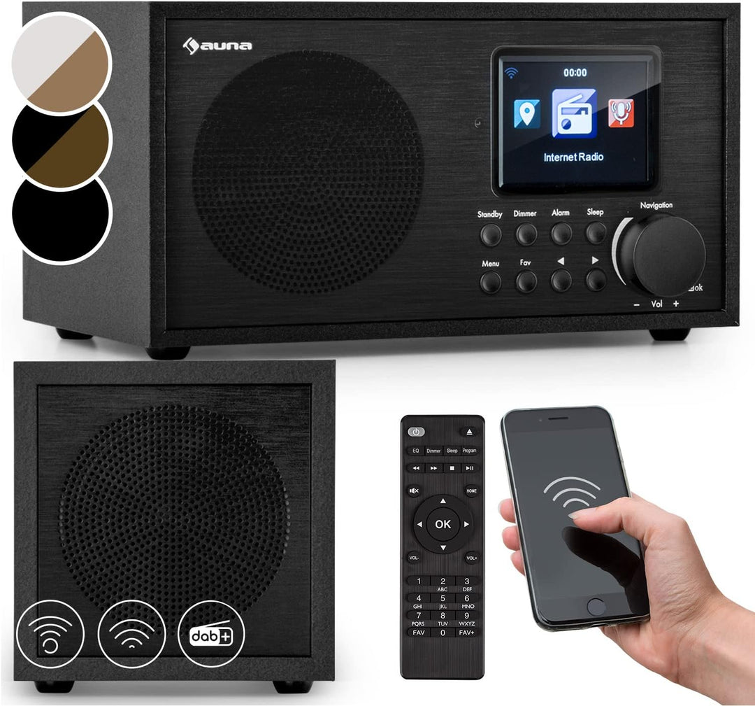Auna Silver Star Radio, Aufladbares DAB-Radio, DAB Plus Radio mit Bluetooth, Radio Batteriebetrieben