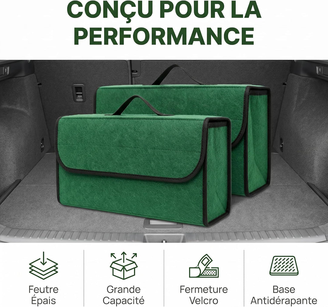 Kofferraum Organizer aus Filz, 2 Stück 50 x 24 x 17 cm Auto Kofferraum Organizer Kofferraumtasche mi