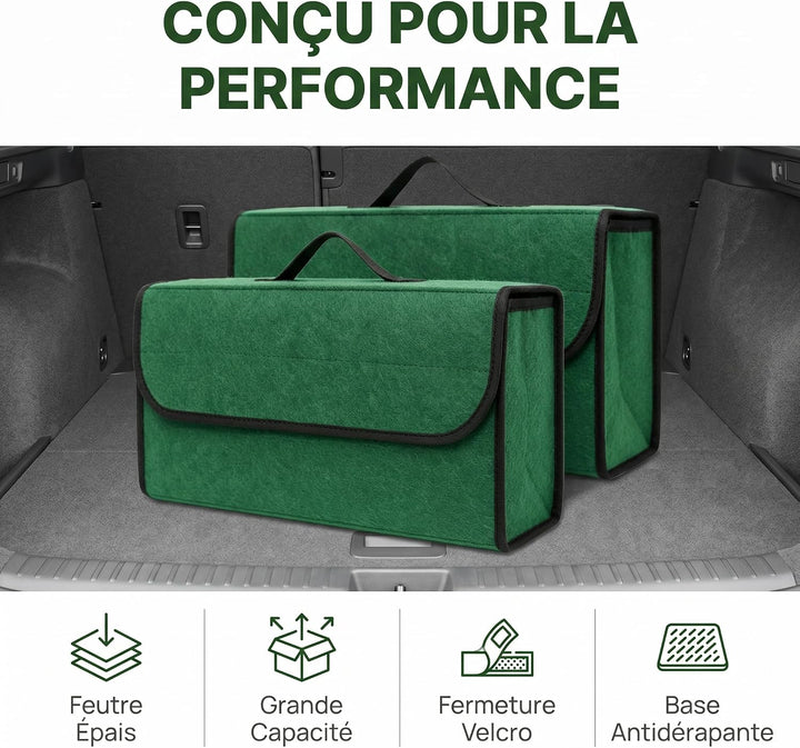 Kofferraum Organizer aus Filz, 2 Stück 50 x 24 x 17 cm Auto Kofferraum Organizer Kofferraumtasche mi
