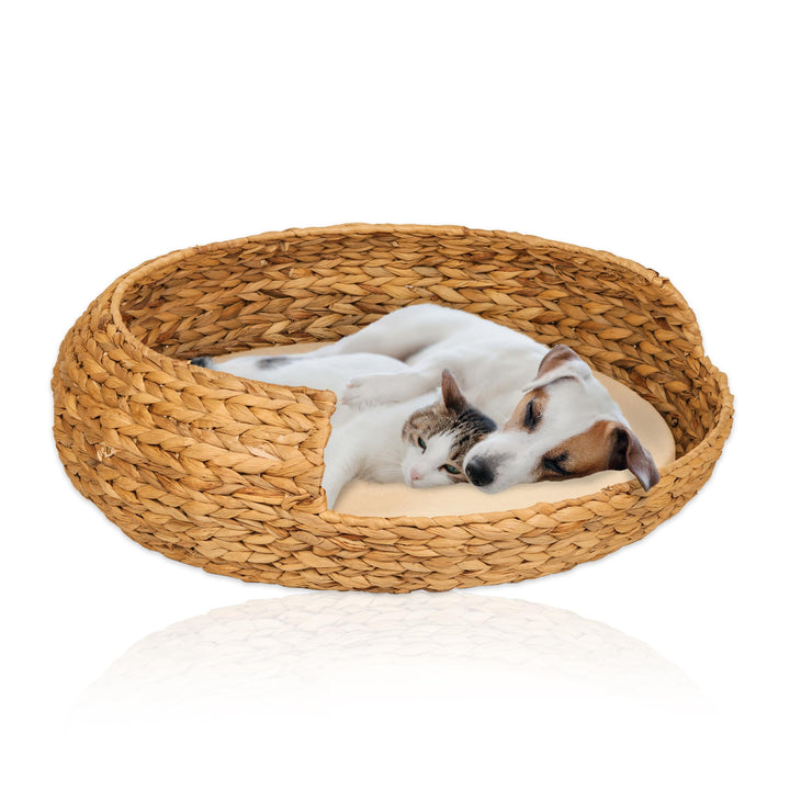 Hundebett Katzenbett Opal Wasserhyazinthe Natur Gr. 3 (Ø 62 cm) Grösse 3, Größe 3