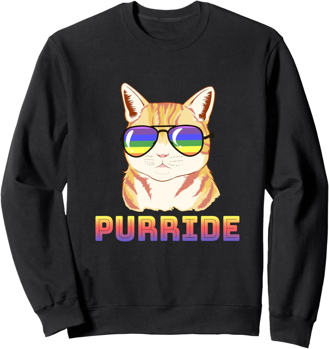 Purride Gay Pride Geschenk LGBT-Regenbogenkatze Sweatshirt