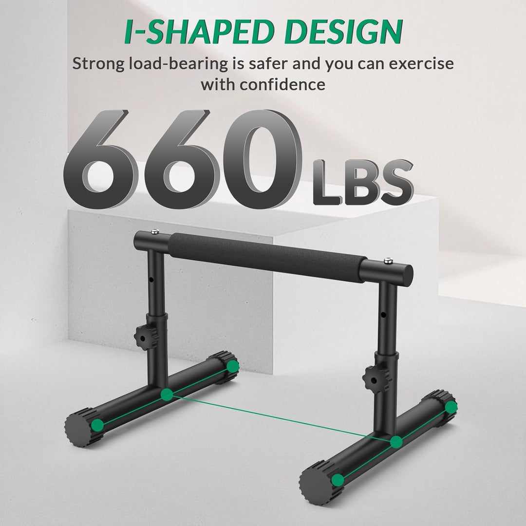 IMAYCC Verstellbare Parallettes Handstand Barrenm, 2 in 1 Push Up Bar Dip-Barren 19CM and 46CM Höhe,