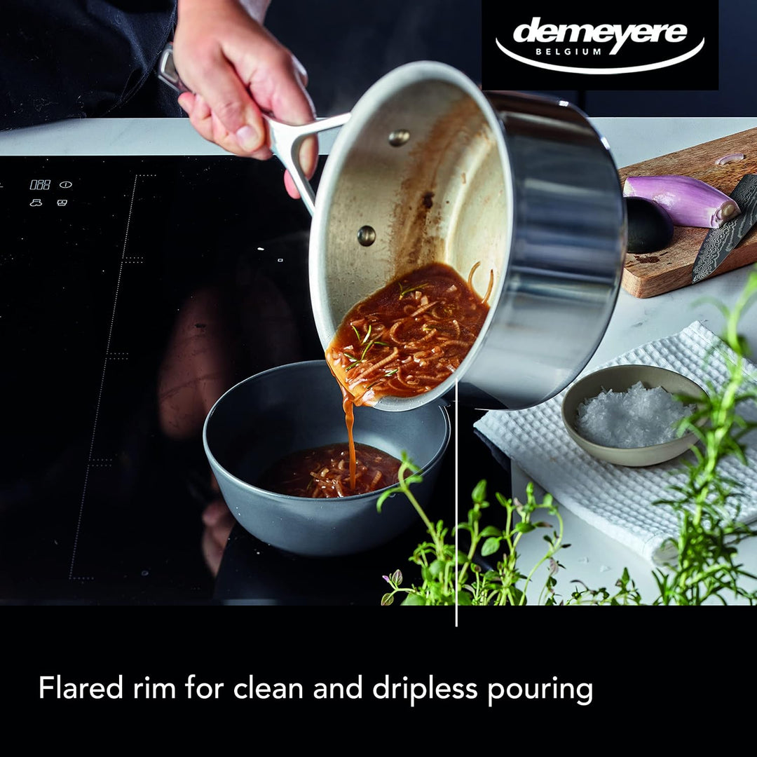 Demeyere Essential 5 Hochwertige Stielkasserolle fuer Induktion und anderen Herdarten, Pfanne aus pf