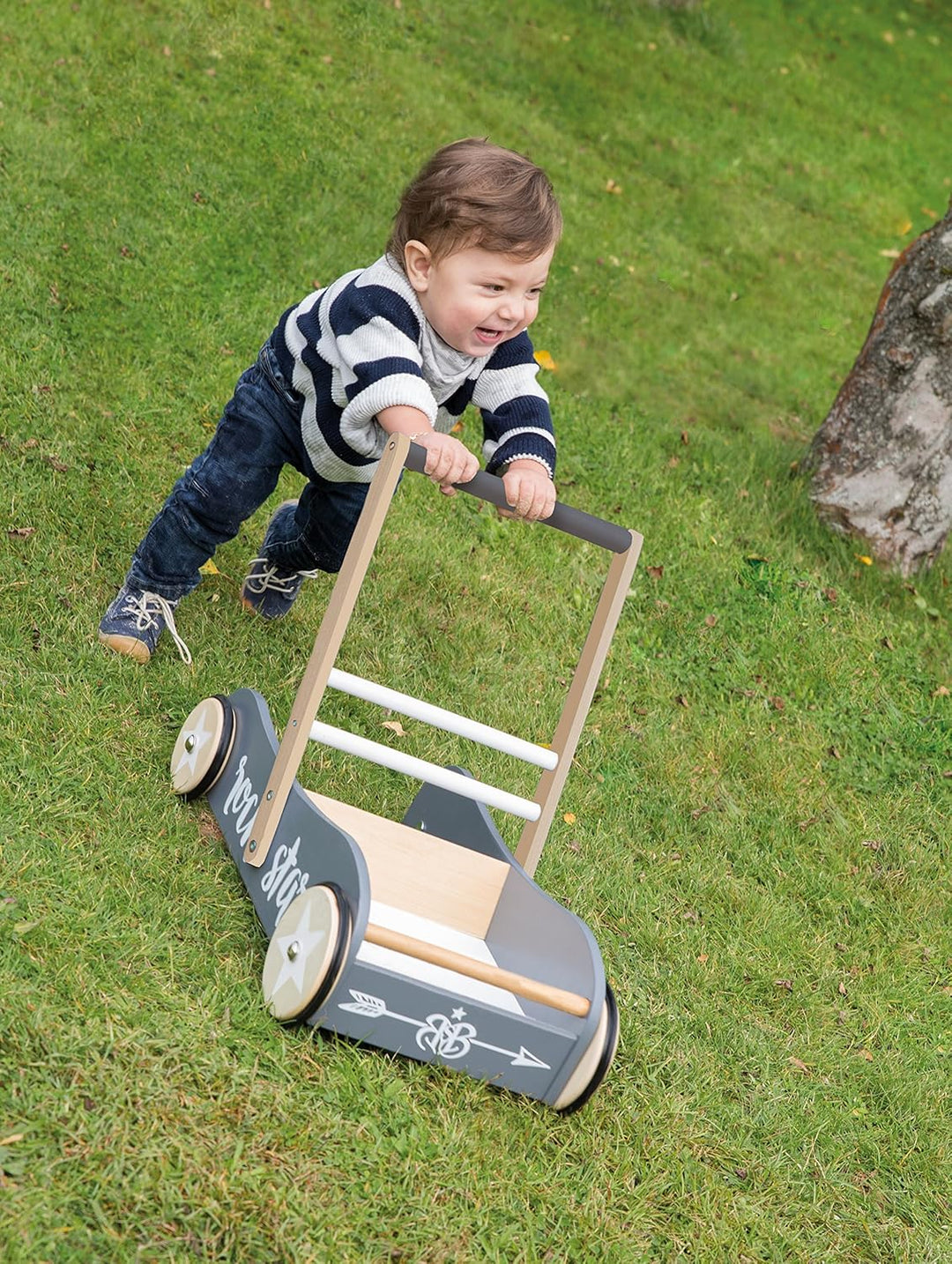 roba Lauflernwagen Rock Star Baby 3 für Babys - Lauflernhilfe mit Bremse - als Puppenwagen nutzbar -
