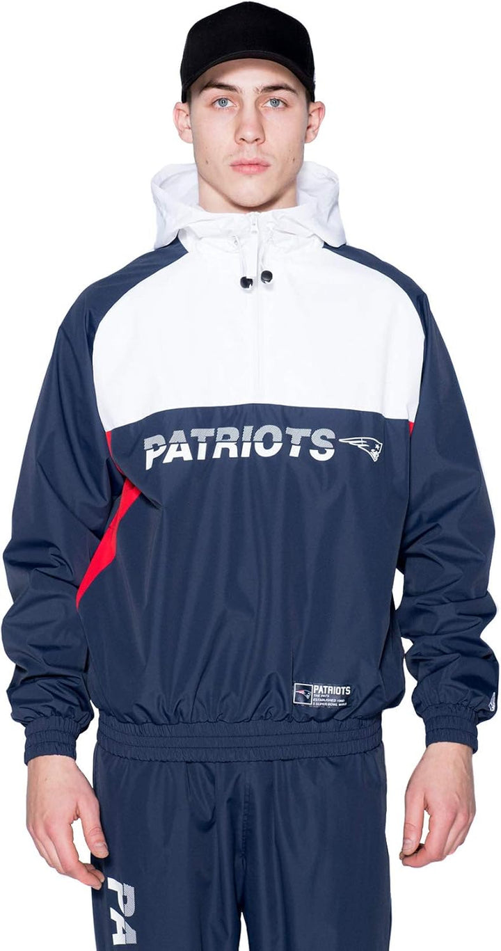 New Era NFL NEW ENGLAND PATRIOTS Colour Block Windbreaker Jacke S Navy & White, S Navy & White